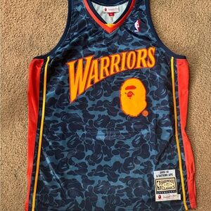 Bape Warriors Golden State NBA Authentic Jersey XL 48 Mitchell and Ness